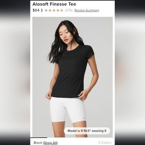 NWT ALO Yoga Finesse Tee